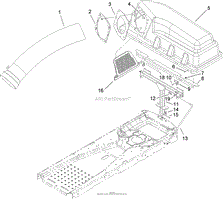 BAGGER TOP AND HINGE ASSEMBLY