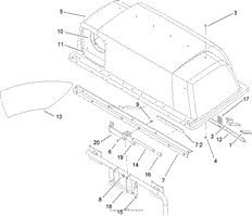 BAGGER TOP AND HINGE ASSEMBLY