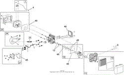 CARBURETOR, MUFFLER, AIR CLEANER AND VALVE COVER ASSEMBLY