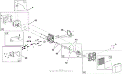 CARBURETOR, MUFFLER, AIR CLEANER AND VALVE COVER ASSEMBLY