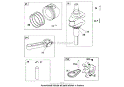 CRANKSHAFT ASSEMBLY BRIGGS AND STRATTON MODEL 31E777-0130-E1