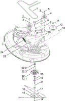 42 INCH DECK SPINDLE AND BELT DRIVE ASSEMBLY