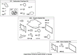 ENGINE GASKET AND CARBURETOR OVERHAUL KIT BRIGGS AND STRATTON 331777-0946-B2