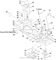 FRAME, BATTERY AND PTO ENGAGE ASSEMBLY