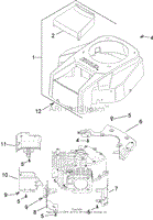 BLOWER HOUSING AND BAFFLE ASSEMBLY KOHLER SV720-0017