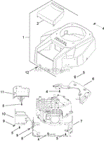 BLOWER HOUSING AND BAFFLE ASSEMBLY KOHLER SV730-0018