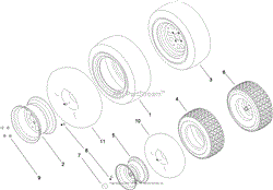 FRONT AND REAR WHEEL ASSEMBLY