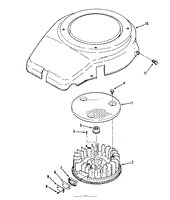 14HP ENGINE FLYWHEEL &amp; COVER ASSEMBLY