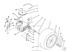 REAR WHEEL AND TRANSMISSION ASSEMBLY