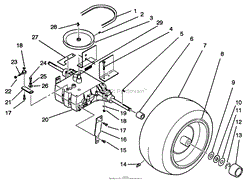 REAR WHEEL AND TRANSMISSION ASSEMBLY