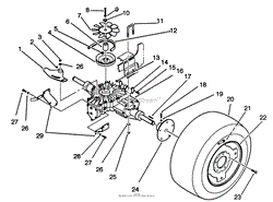 REAR WHEEL AND TRANSMISSION ASSEMBLY