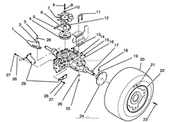 REAR WHEEL AND TRANSMISSION ASSEMBLY