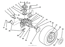 REAR WHEEL AND TRANSMISSION ASSEMBLY