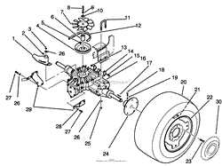 REAR WHEEL AND TRANSMISSION ASSEMBLY