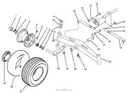 FRONT AXLE AND WHEEL ASSEMBLY