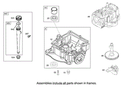 CRANKCASE ASSEMBLY ENGINE BRIGGS AND STRATTON MODEL 28M707-1127-E1