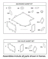 GASKET ASSEMBLY ENGINE BRIGGS AND STRATTON MODEL 28M707-1127-E1