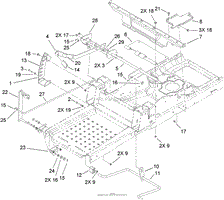 DECK LIFT AND SEAT SUPPORT ASSEMBLY