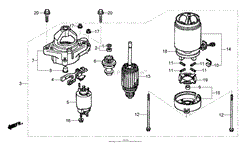 STARTER MOTOR ASSEMBLY HONDA GXV530 EXA2