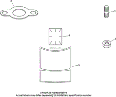 EXHAUST STUD, GASKET AND DECAL ASSEMBLY KOHLER SV610-0020