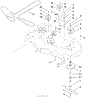 54 INCH DECK BELT AND HI-FLO BLADE ASSEMBLY