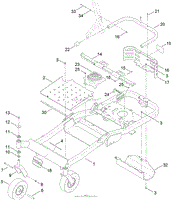 MAIN FRAME AND CASTER WHEEL ASSEMBLY