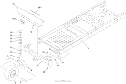 FRAME, FRONT AXLE AND CASTER WHEEL ASSEMBLY