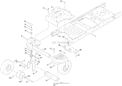 FRAME, FRONT AXLE AND CASTER WHEEL ASSEMBLY