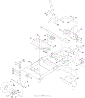 FRAME, FRONT AXLE AND CASTER WHEEL ASSEMBLY