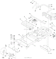 FRAME, FRONT AXLE AND CASTER WHEEL ASSEMBLY