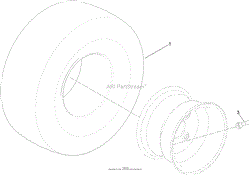 2 PLY WHEEL AND TIRE ASSEMBLY NO. 131-3671