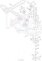 DECK, BELT AND MULCH BLADE ASSEMBLY