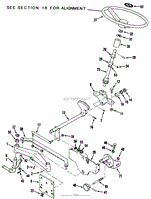 FRONT AXLE AND STEERING (MOWER HANGER)