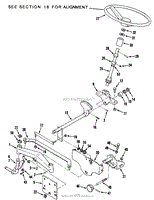 FRONT AXLE AND STEERING (MOWER HANGER)