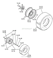 13.000 WHEELS AND TIRES (CLEAT TIRES)