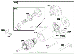 ENGINE BRIGGS &amp; STRATTON MODEL 195707-0421-EL