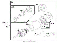 ENGINE BRIGGS &amp; STRATTON MODEL 195707-0421-EL