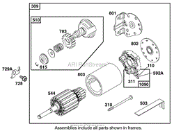 ENGINE BRIGGS &amp; STRATTON MODEL 28M707-1182-E1(6)