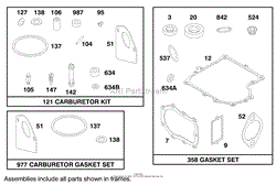 ENGINE BRIGGS &amp; STRATTON MODEL 282707-0119-01(6)