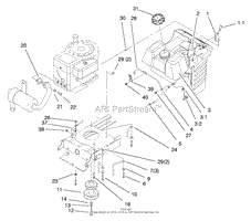 GAS TANK &amp; ENGINE PULLEY ASSEMBLY