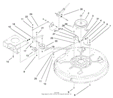 32&quot; DECK BLADE DRIVE &amp; BRAKING COMPONENTS ASSEMBLY