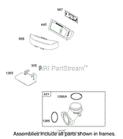 AIR CLEANER ASSEMBLY BRIGGS AND STRATTON MODEL 286H77-0121-E1