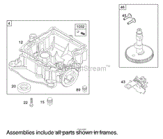 CRANKCASE ASSEMBLY BRIGGS AND STRATTON 31F777-0123-E1