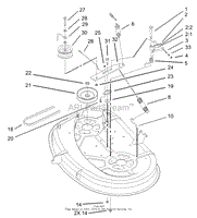 38IN DECK BLADE DRIVE AND BRAKING ASSEMBLY