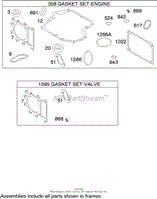 GASKET ASSEMBLY BRIGGS AND STRATTON MODEL 286H77-0121-E1