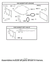 GASKET ASSEMBLY ENGINE BRIGGS AND STRATTON MODEL 280H07-0160-E1