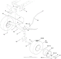 FRONT WHEEL AND AXLE ASSEMBLY