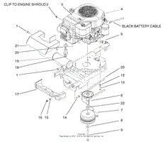 ENGINE, MUFFLER AND PTO ASSEMBLY