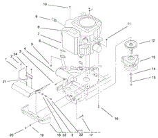 TWIN CYL. ENGINE, MUFFLER, &amp; PTO ASSEMBLY