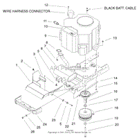 TWIN CYLINDER ENGINE, MUFFLER &amp; PTO ASSEMBLY